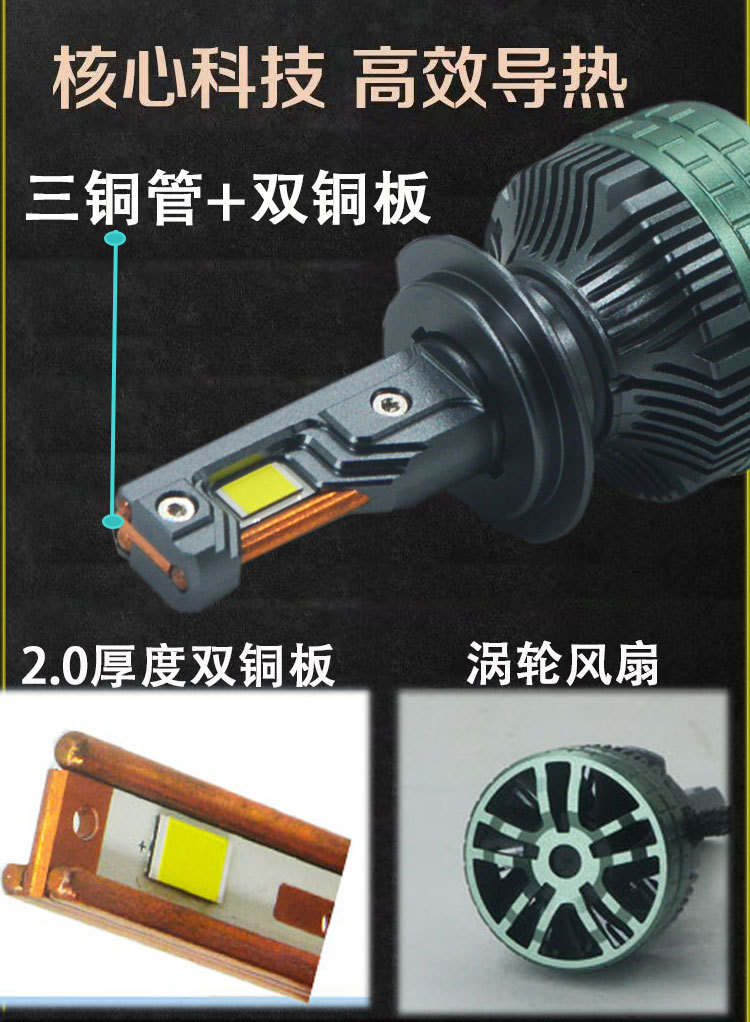 N13S PRO high power three copper tube 300W super bright car LED headlight H7H4H11900569012 car lights