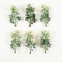 Temu新款仿真塑料白霜串果小粒果绿植水草摆件微景观盆栽DIY材料