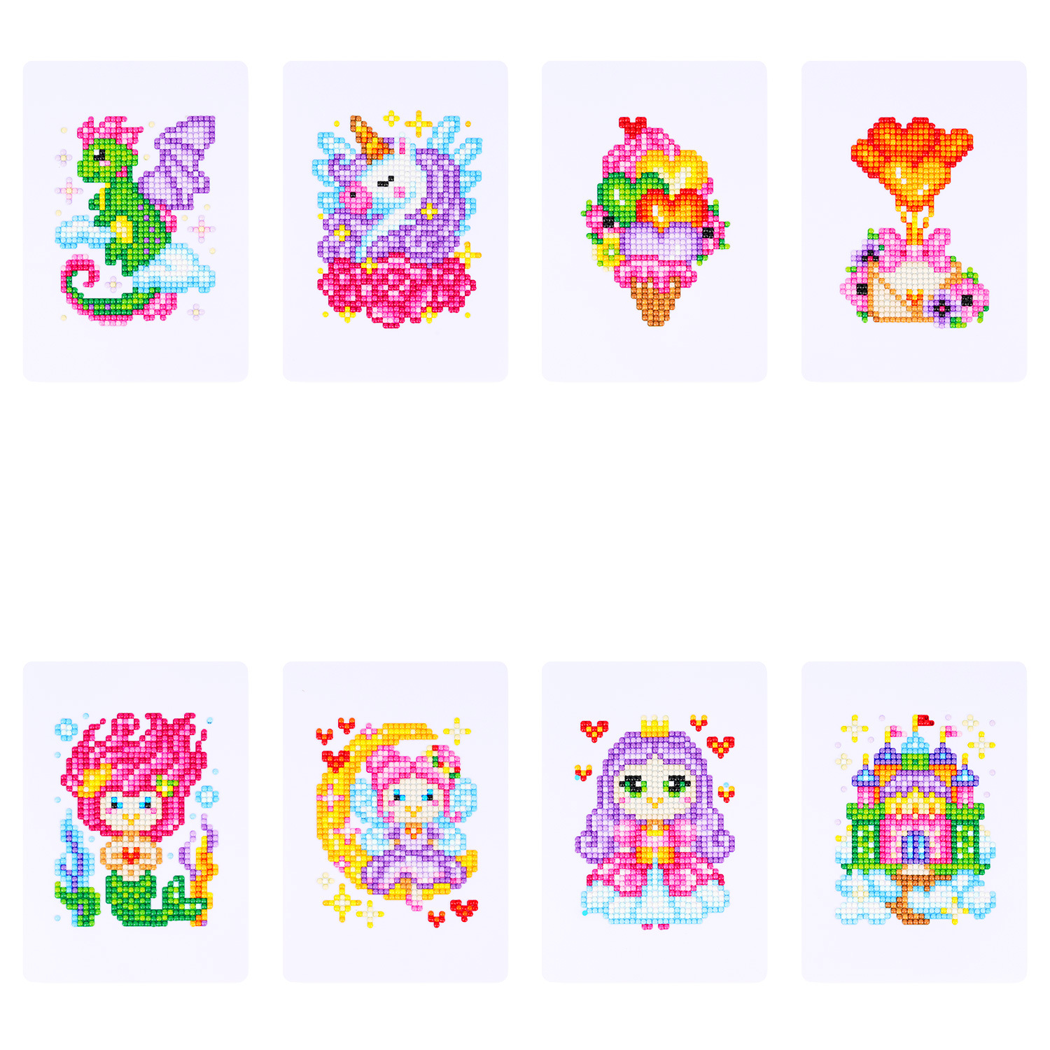 Nuevo mini decoración doméstica de diamante colorido sin marco DIY pegatinas de ladrillo de diamante redondo pegatinas de pintura