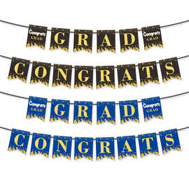 2026跨境毕业季派对装饰横幅 congrats grad毕业典礼布置拉旗批发