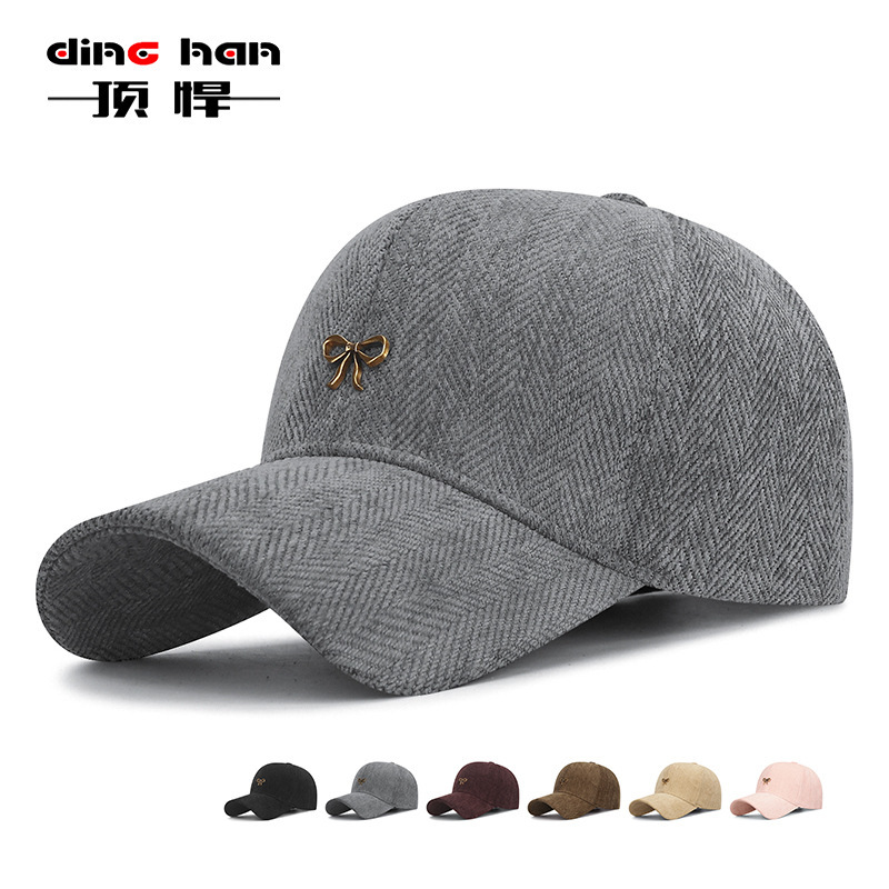 Korean-Style Fashionable Metal Bow Baseball Cap for Women, Elegant and Versatile Sunshade Hard-Top Face-Slimming Duckbill Cap Korean-Style Fashionable Metal Bow Baseball Cap for Women, Elegant and Versatile Sunshade Hard-Top Face-Slimming Duckbill Cap