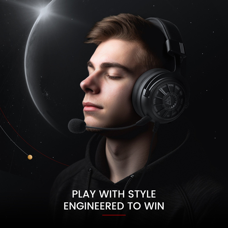 Eksa E5000S Head-Mounted Gaming Headset E-Sports Wired Control Headset Universal for Desktop Computers and Mobile Phones