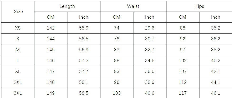 Ana Jumpsuit Size Chart and Details