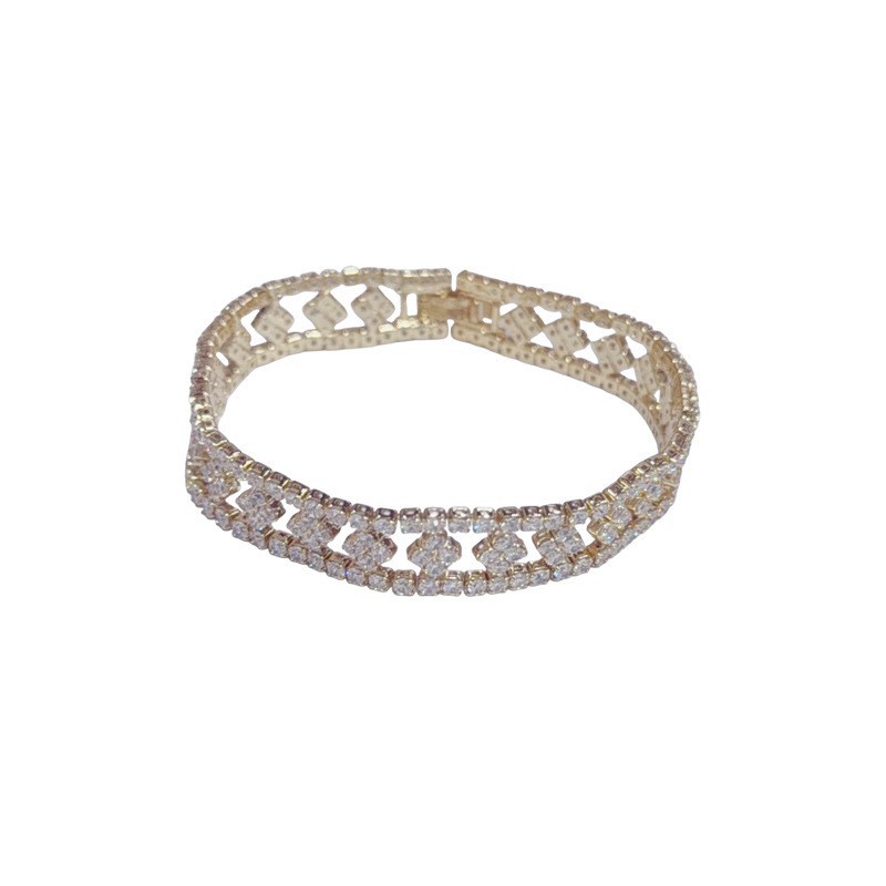 Moda de nicho, personalidad única, tendencia, pulsera de circón, diseño de todo fósforo de lujo ligero para mujer, joyería de sentido simple y avanzado al por mayor