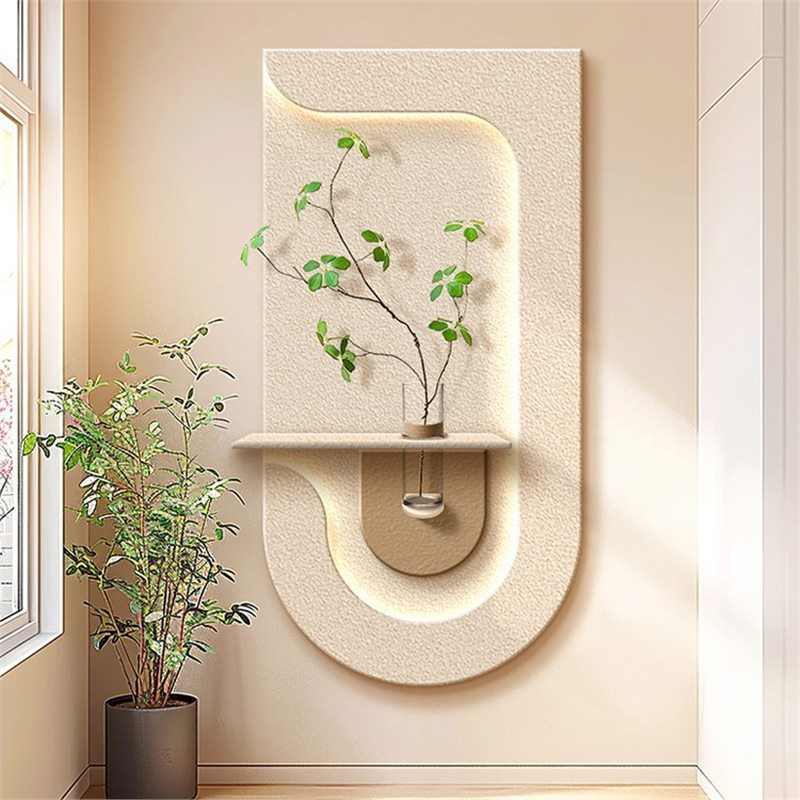 Hydroponic Green Plant Entrance Decorative Painting Sandstone Stereo Entrance Corridor End Hanging Painting Living Room Wall Mural Simple Style