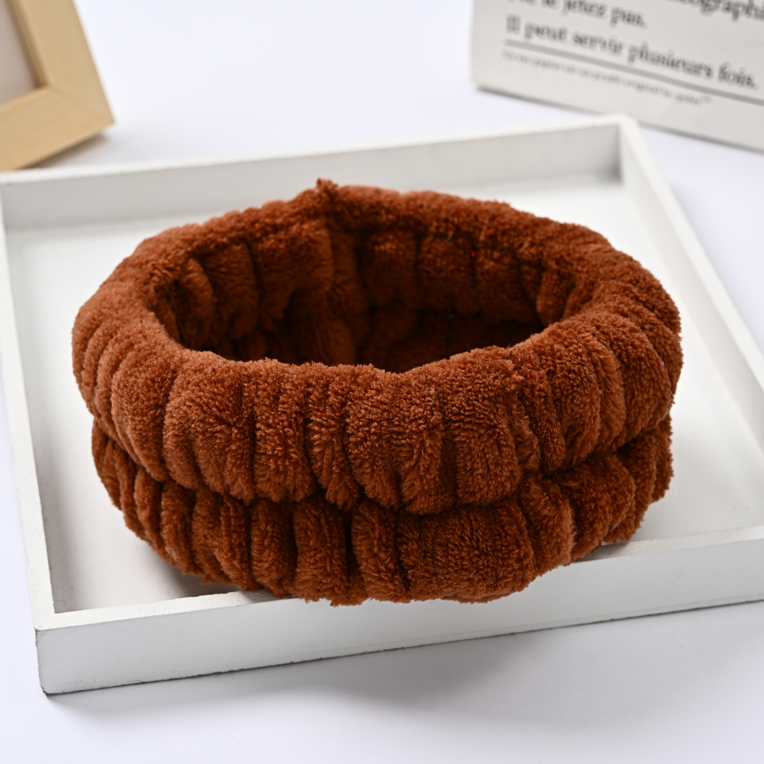 Arco banda de pelo al por mayor de las niñas de color sólido todo partido de maquillaje absorbente de sudor-limpieza lavado de cara correa de muñeca de franela banda de pelo