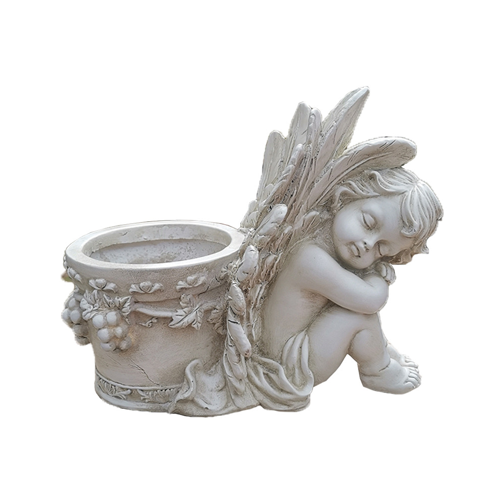 Cruz-frontera jardín al aire libre artesanía de resina Ángel maceta suculenta decoración Europea escultura creativa