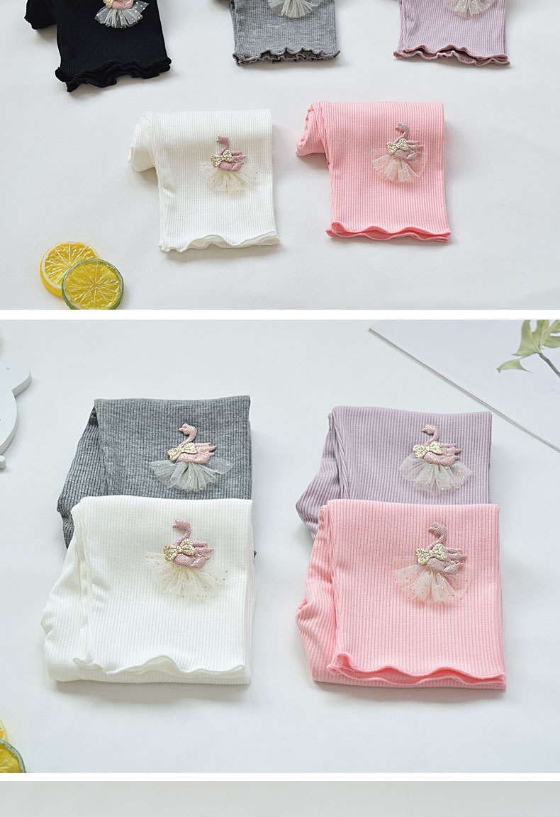 52g Weight Calf-Length Pants Length Cute Cartoon Stripe Solid Color Modal Pants & Leggings