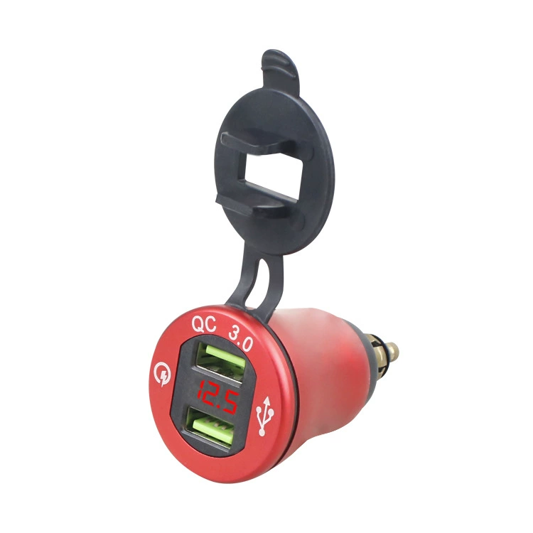 Модифицированный автомобиль мотоцикл RV 4.2 зарядка автомобиля двойной USB ремень питания измеритель напряжения зарядное устройство для мобильного телефона алюминиевый корпус производитель