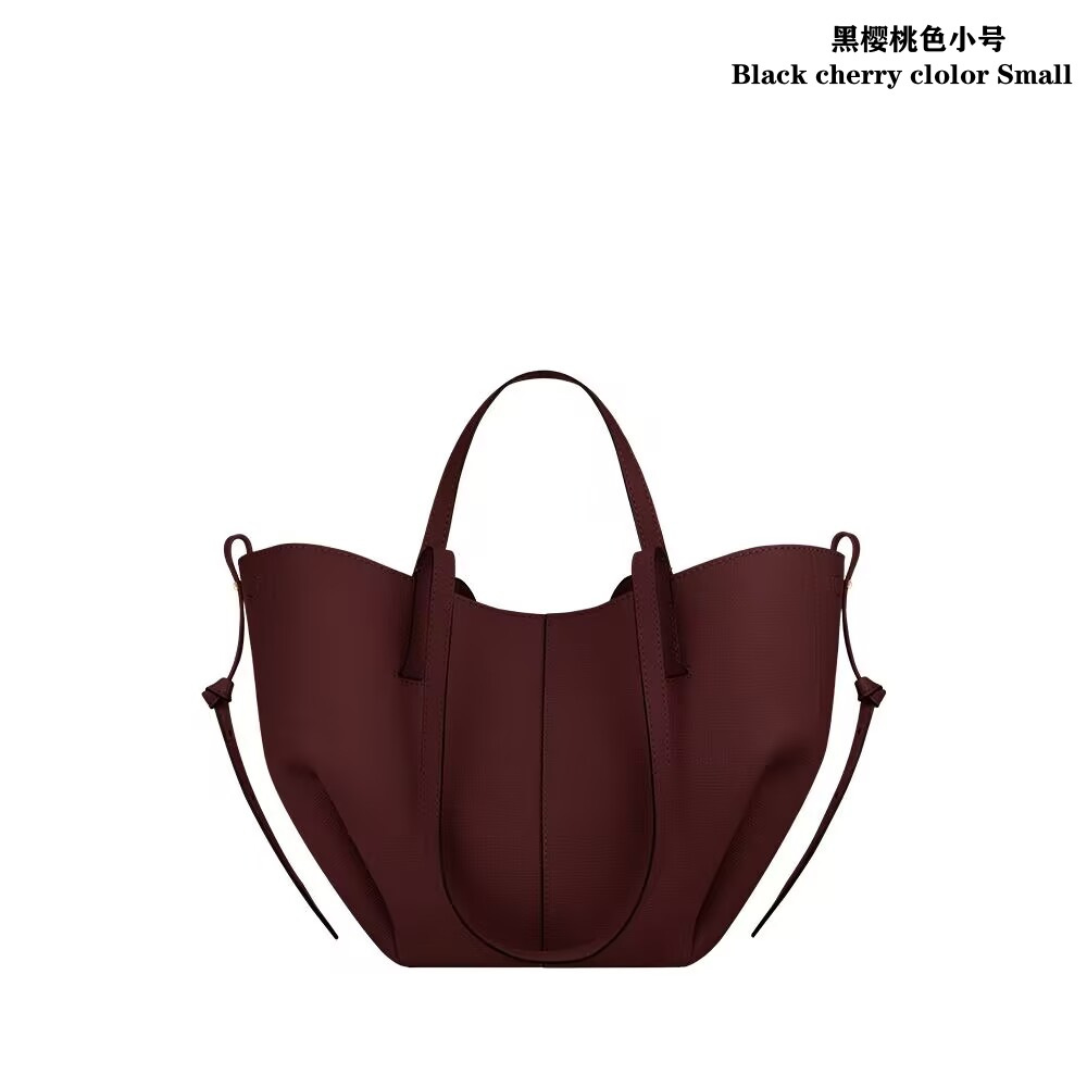 现货秒发polene翅膀包真皮Cyme单肩腋下包小众法式大容量托特包 - Thumbnail 24