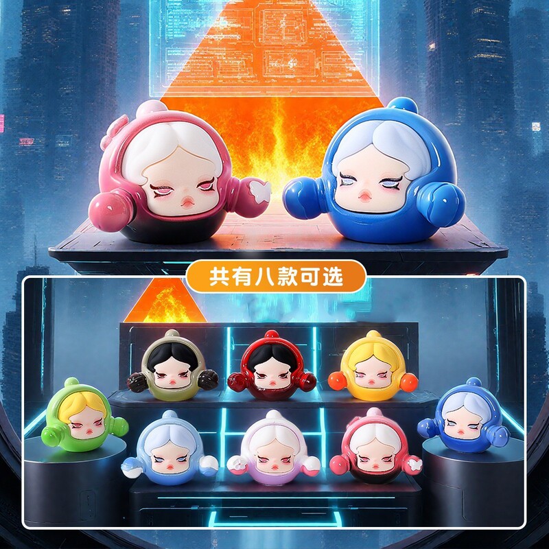 卡通爆款萌粒公仔直播对对碰盲盒配件潮玩树脂工艺品萌粒摆件批发|undefined