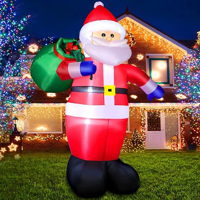 Modelo Inflable de Santa Claus de 6 Pies con Luces LED, Modelo Inflable Navideño para Decoración de Jardín