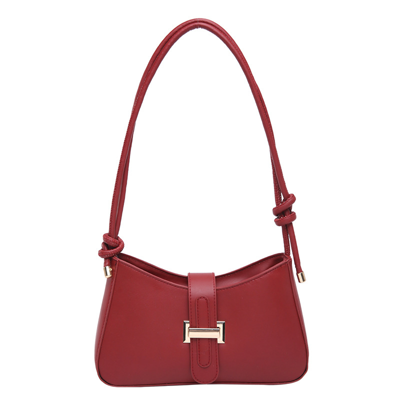 Bolsas de hombro para mujeres 2025 primavera nuevo cinturón de cinturón nuevo bolso de brazo de mujer simple bolso de hombro de mujer