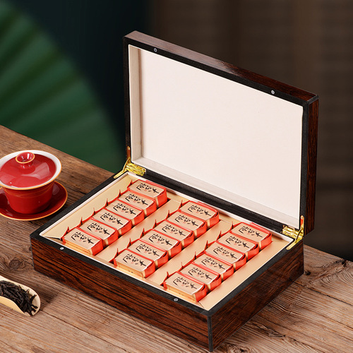武夷山大红袍茶叶礼盒装高档木盒装乌龙茶商务送礼礼品茶一件代发