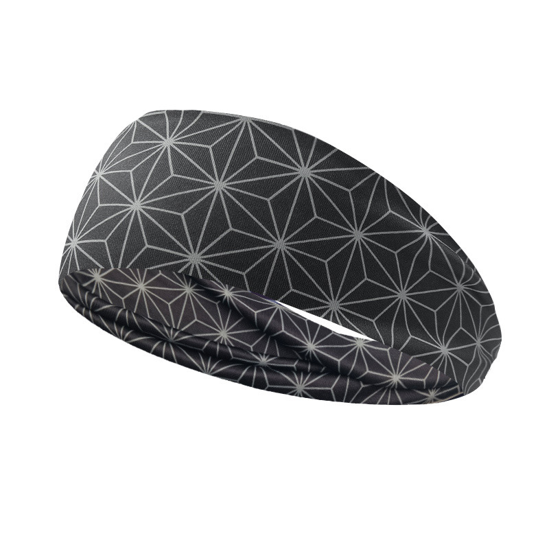 Transfronterizos de impresión de cabello deportivo para hombres mujeres fitness correr yoga antiperspirante pañuelo elástico ocio rayas de cabello cabeza