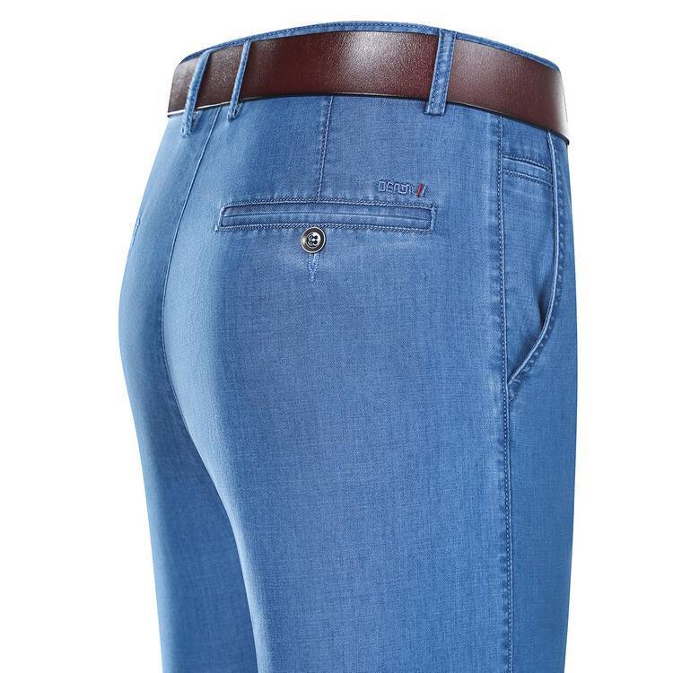 Cotton Jeans Men's Spring/Summer 2024 New Lyocell Tencel Trendy Slim-fit Straight All-match Casual Pants