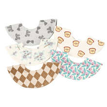 K**Y韩版同款洋气双面带儿童口水巾婴儿A类纯棉防水围兜宝宝围嘴