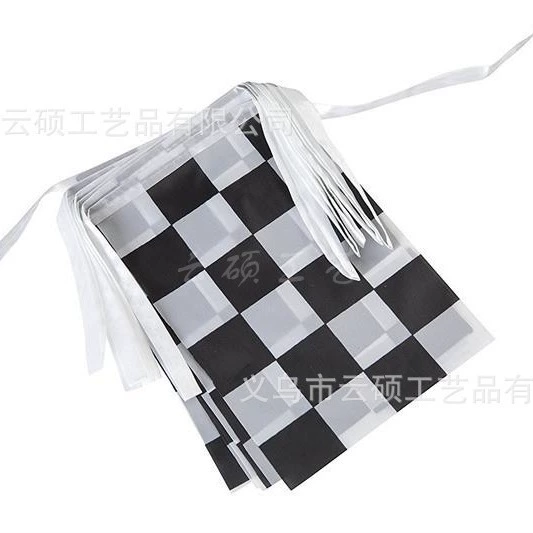 В наличии поставки Amazon F1 черно-белая сетка Гоночный флаг, F1 гоночный ручной флаг гоночная игра декоративный флаг