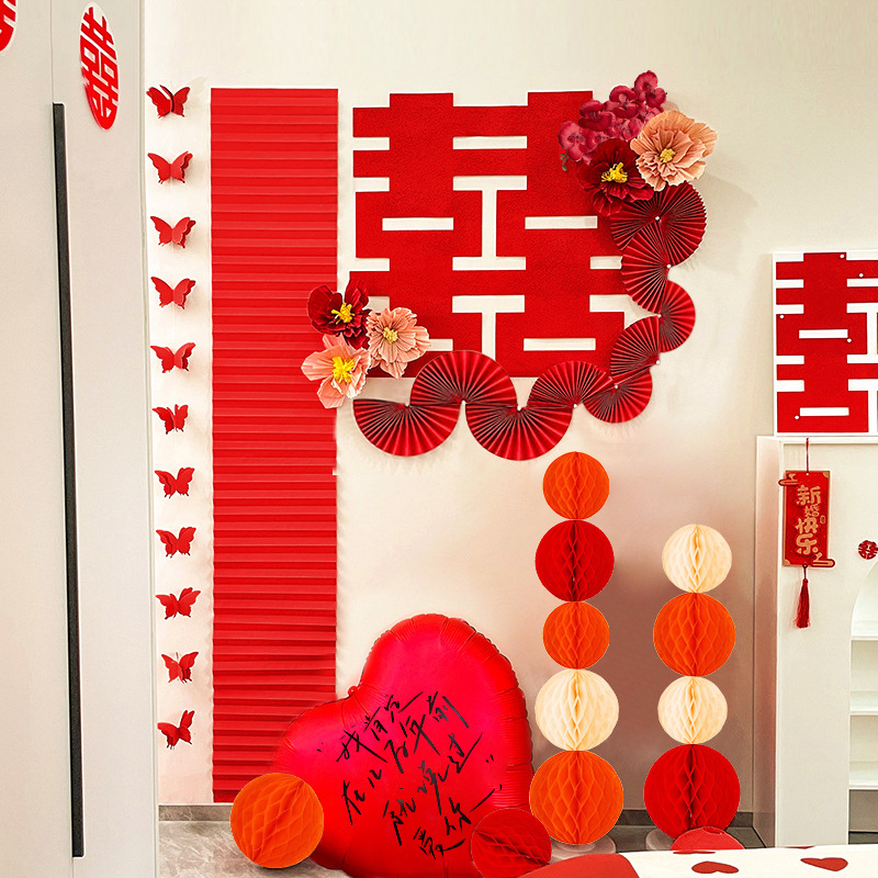 Sala de bodas decoración de pared de fondo de origami corrugado festivo decoración sala de estar dormitorio boda china cascada cadena colgante de linterna