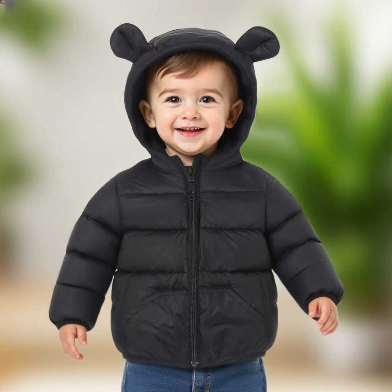 865 nuevo bebé de bolsillo ropa de algodón niños niños niñas ropa de invierno cálida orejas chaqueta con capuz image 8
