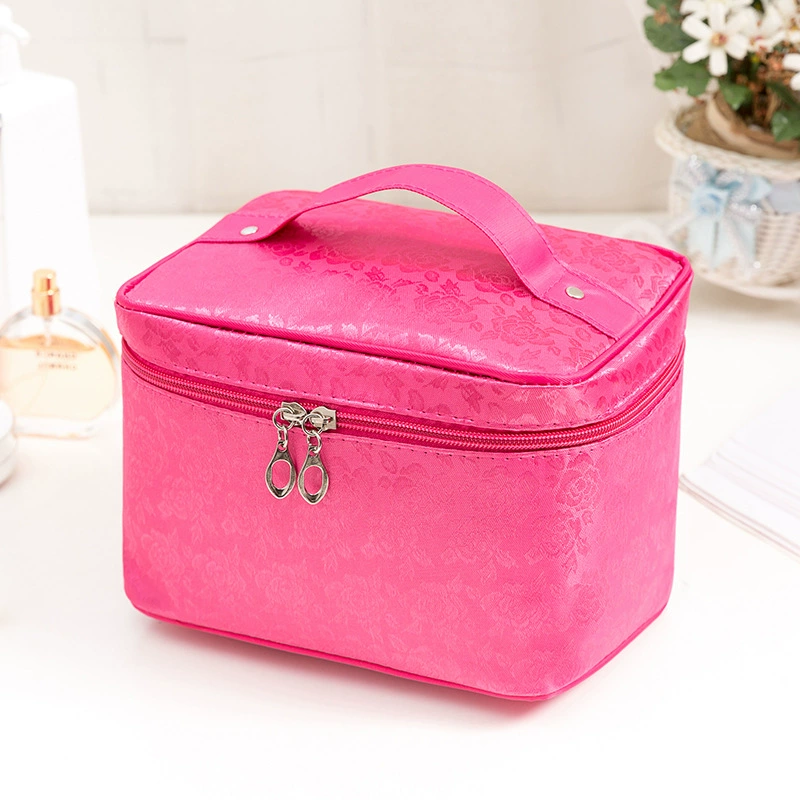 Ёмкий складной косметичник, портативный organizer purse; цвета: Черный Розовый, Синий Розовый, Розовый Розовый