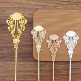 Ancient Style Han Dynasty Accessories Step Shake 28*52mm Alloy Pipa Hair Stick (3319)