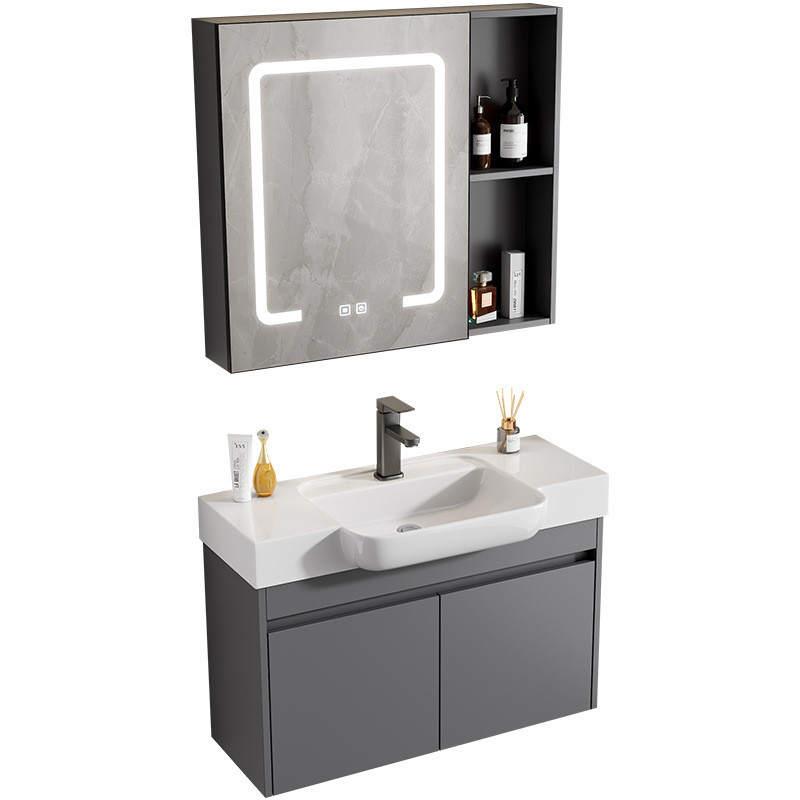 gabinete de baño de aluminio espacio ultra estrecho combinación de profundización cerámica lavabo hotel lavabo lavabo transfronterizo pequeño hogar