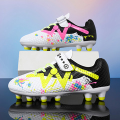 夏季透氣魔術貼足球鞋免系帶跨境外貿希音亞馬遜工廠代發