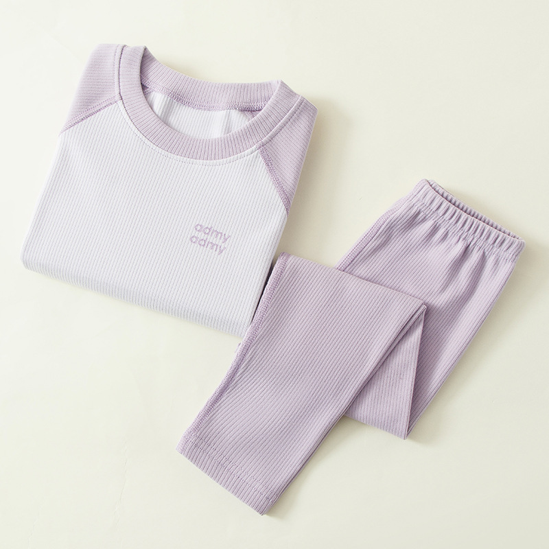 Otoño Invierno ropa interior térmica de los niños traje mousse Cachemira mangas raglán para y niñas pijamas hogar otoño