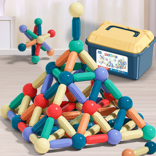 Cross-border ever-changing magnetic rod children's educational toys geometric magnetic building blocks magnetic rod strong magnetic toys foreign trade