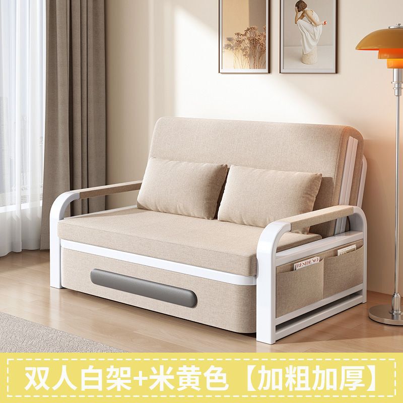网红午休储物床沙发床两用折叠沙发床家用客厅多功能伸缩床可拆洗|undefined
