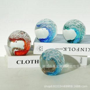 80 Waves ocean Bubble Ball creative glass crystal decoration office study entrance home crafts decoration