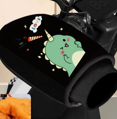 Handlehold cover winter warm windproof motorcycle - cute-dinosaur-free-size