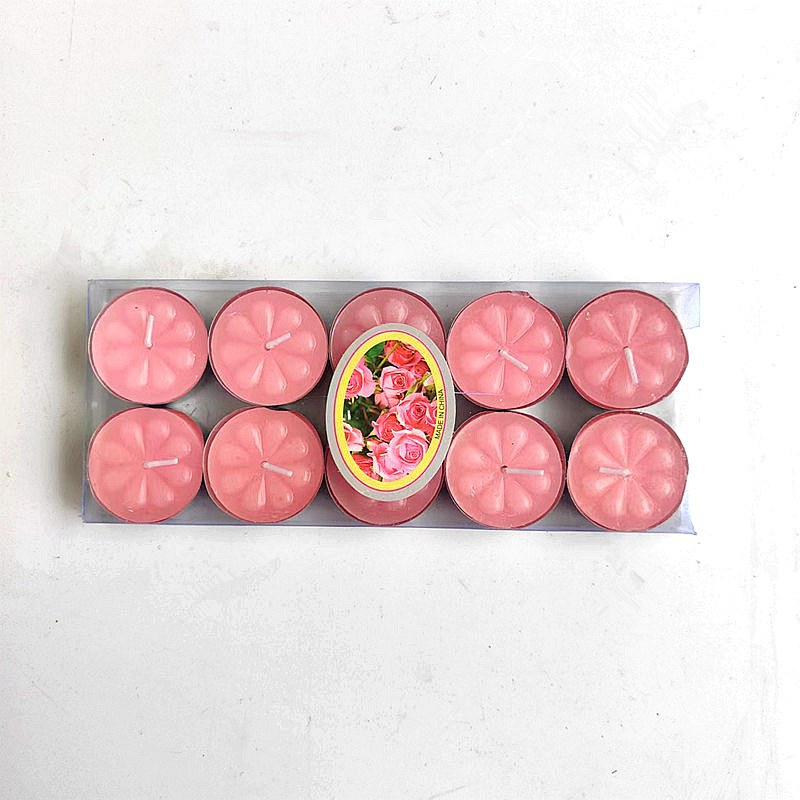 12克花型茶蜡10只PVC盒装
