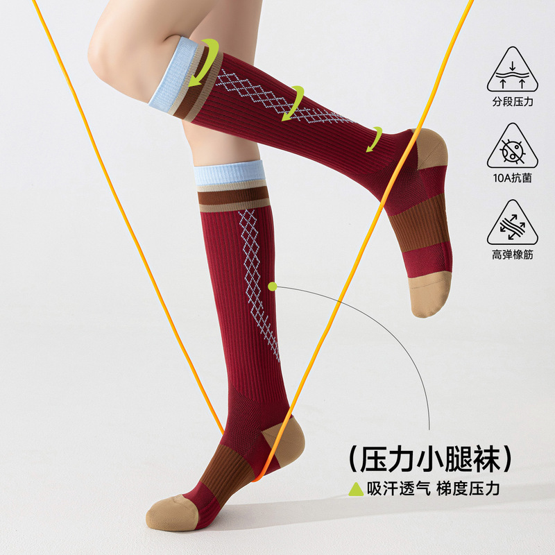 Golf Socks for Women, High-Tube Sports Socks Wholesale, Towel Bottom, Sweat-Absorbent, Breathable, Slimming Leg Tennis Calf Socks