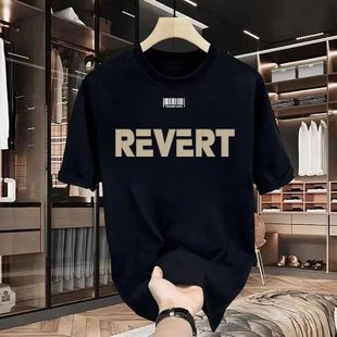 Heavy Cotton Short-Sleeved T-Shirt Casual Trendy Men's and Women's Summer Instagram Style White-Hit Round Neck Trendy All-Match Men's Half-Sleeve Top