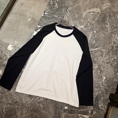 K91806十字架皮标刺绣圆领长袖休闲宽松百搭打底衫女经典款时尚内