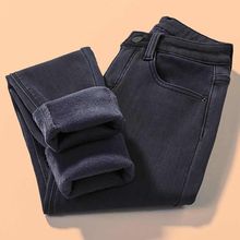 加绒加厚保暖牛仔裤显瘦铅笔高腰小脚长裤紧身冬季修身弹力裤子