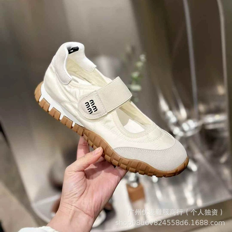 Mui Home Spring 2025 новый A-Gump с неглубоким ртом липучка противоскользящая круглая голова дикая тонкая немецкая тренировка обувь