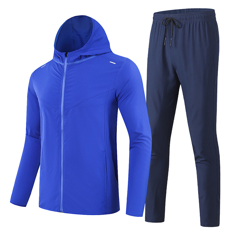 Traje deportivo de carrera de verano Chaqueta de secado rápido para hombres Nuevo entrenamiento de carrera matutina Montar ropa de protección solar Montañismo ropa transpirable image 5