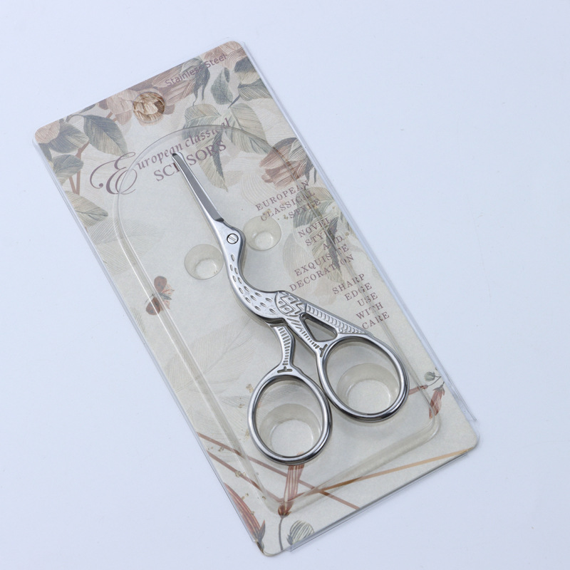 Tijeras de Grulla Acero Inox — Costura, Bordado, Estilo Retro