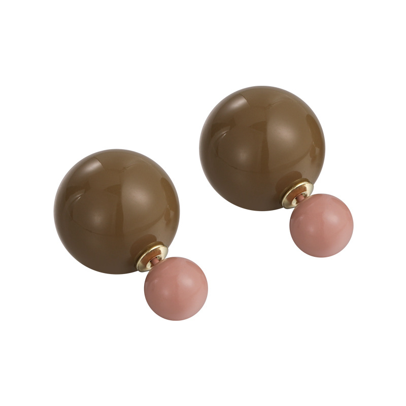 Women'S Gender Stamping Design 1 Pair Simple Style Ball Resin Stamping Women's Ear Studs