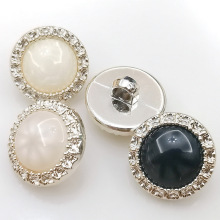 塑料纽扣圆形珍珠饰品金边毛呢大衣黑色钮扣小香风开衫辅料小扣子