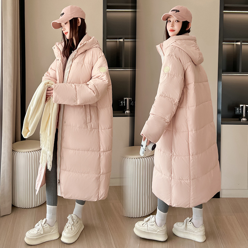 Inglés invierno ropa de algodón plumón mujer suelta rodilla larga invierno nueva chaqueta de algodón de mujer abrigo cálido image 3