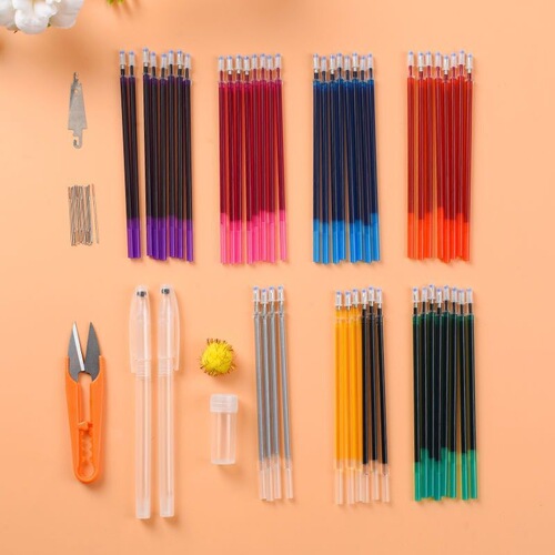 Cross-stitch tool special water-soluble refill comes with pen shell embroidery needle threader drawing dot grid marker pen tracing dot washing pen