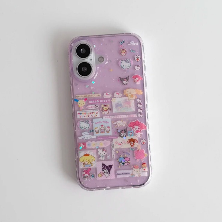 Soft and Cute Semi-Transparent Glitter Powder Sanrio Suitable for iPhone 17 Pro Max Apple 16 New Model 15 Hard Phone Case