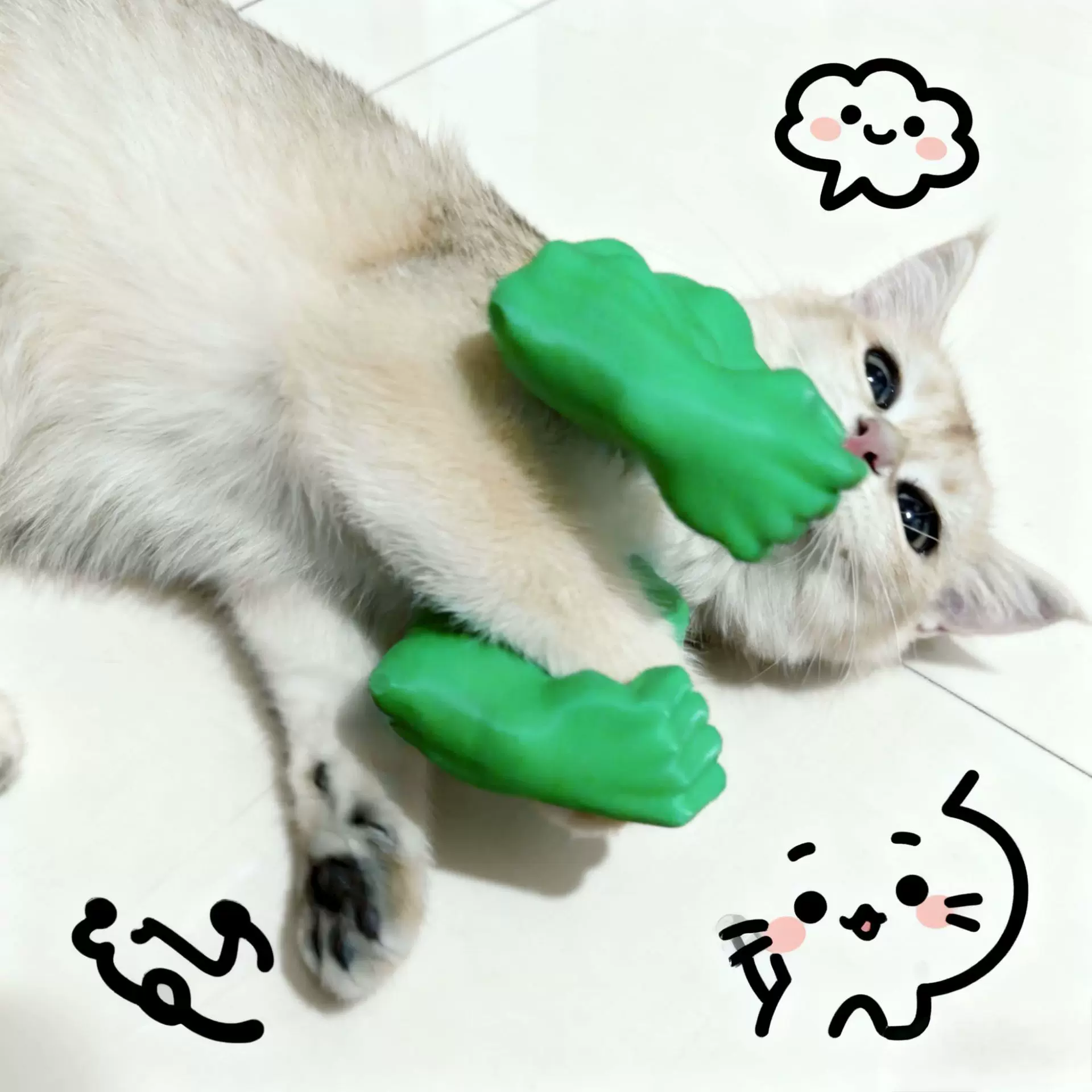 跨境-Creative Green Giant arm 3D打印恶搞宠物道具挂脖浩克手臂