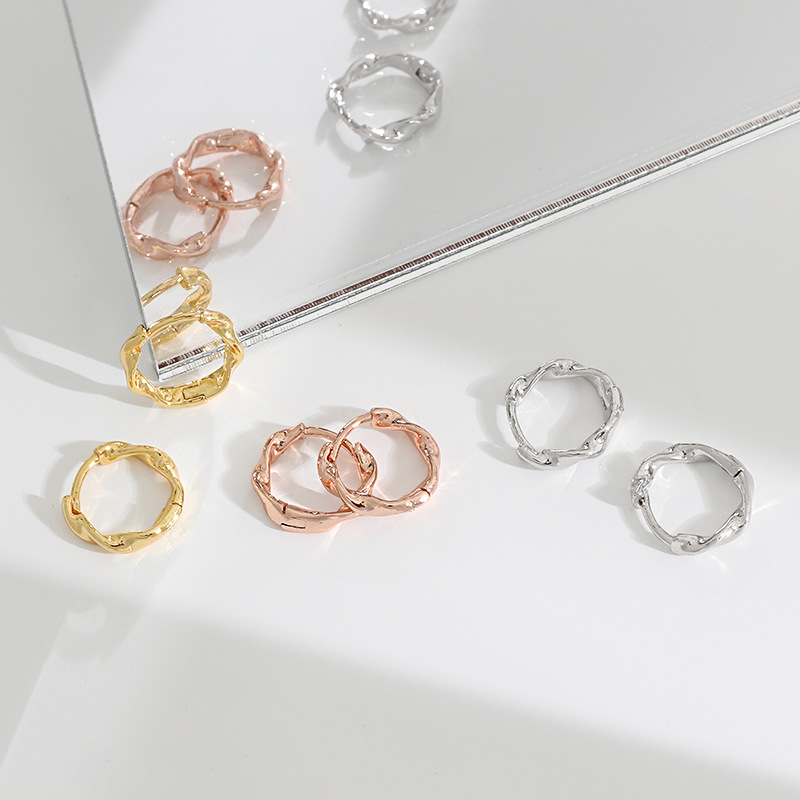 Simple Style Twist Copper Plating Earrings 1 Pair