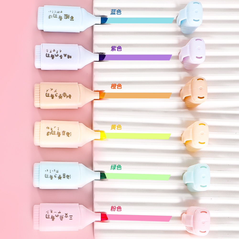 Creativo mini color sushi puntero de énfasis marcador de graffiti para niños cabeza inclinada para estudiantes regalos marcador de cuenta de mano