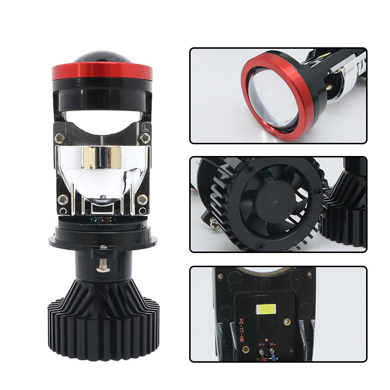 (2개) 자동차 LED 헤드라이트 H4 렌즈 Y7D Y8 Y6D LED 차 빛 12-24V 오토바이 헤드라이트 듀얼 라이트 렌즈